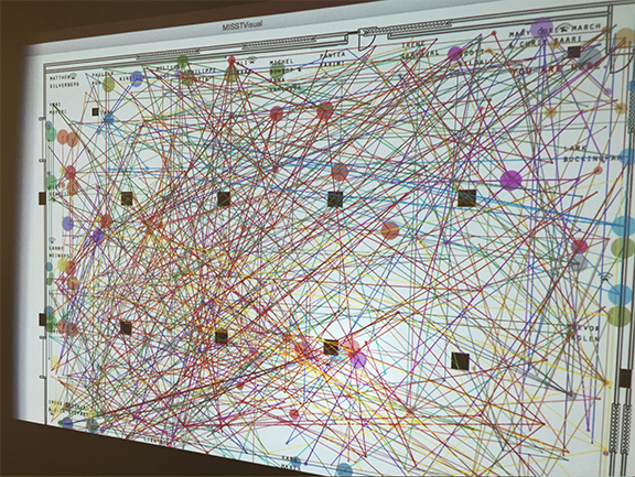 Detail of default mode (paths of all people currently in the room).
